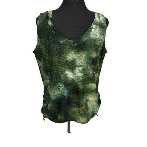 Omt Fashion t4143x Green Camo Tie Dye‎ Tank Top Soft Size 1X